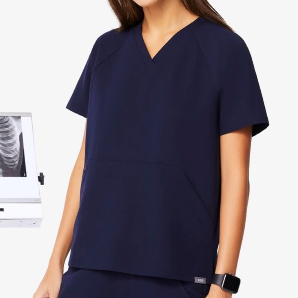 Navy figs avatars scrub top
